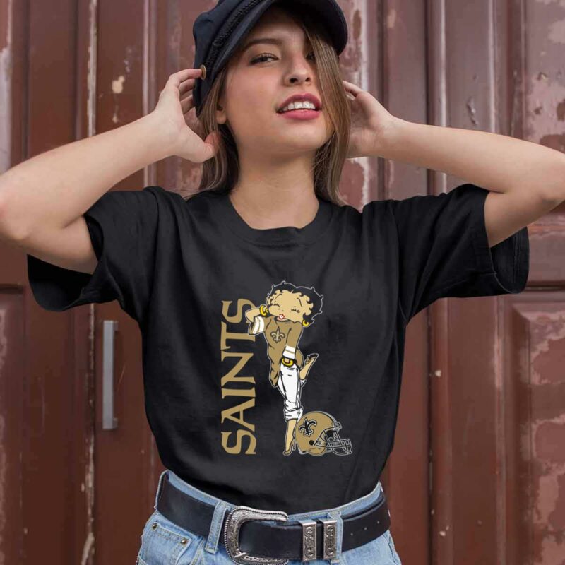 New Orleans Saints Betty Boop Fan Cross Shoulder Cross Shoulder 0 T Shirt