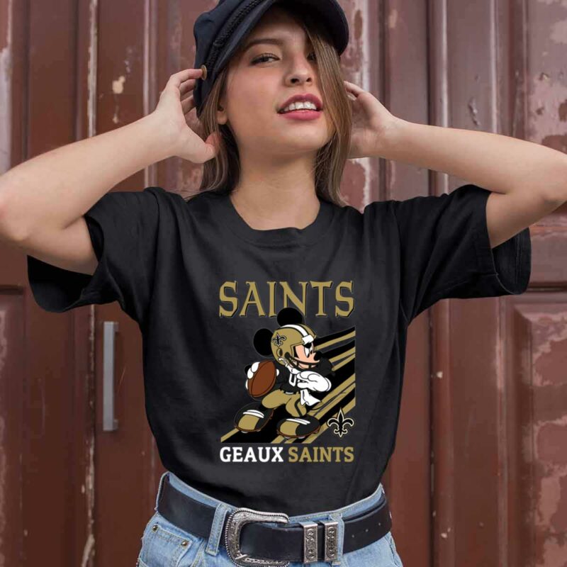 New Orleans Saints Slogan Geausaints Mickey Mouse 0 T Shirt