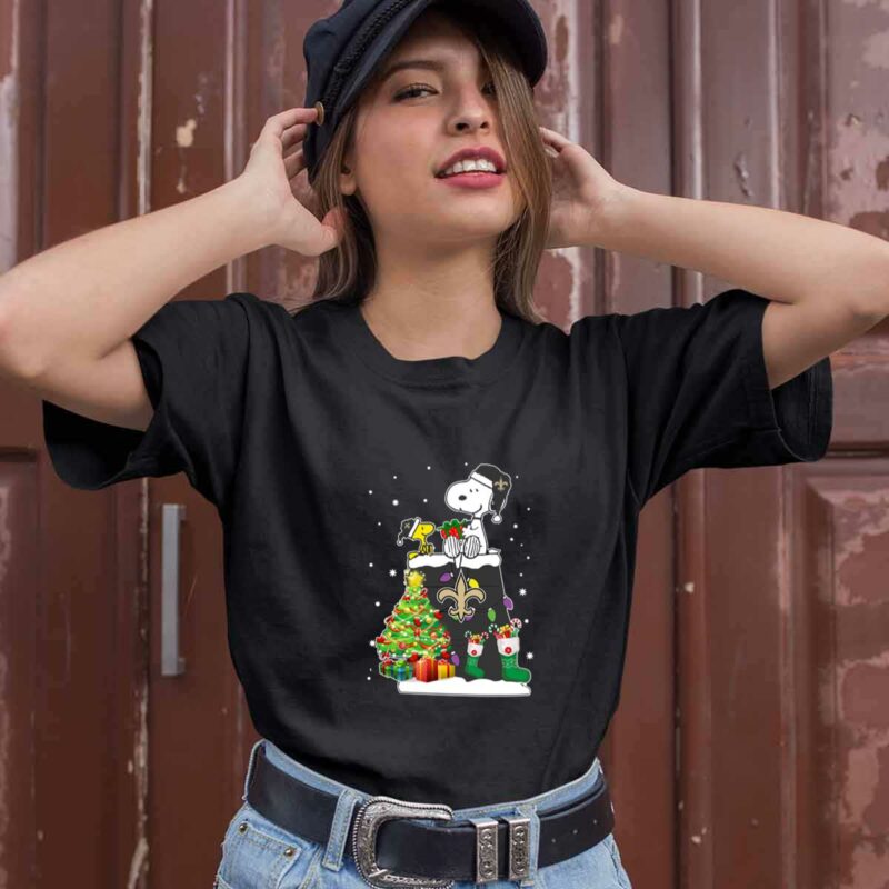 New Orleans Saints Snoopy Woodstock Christmas 0 T Shirt