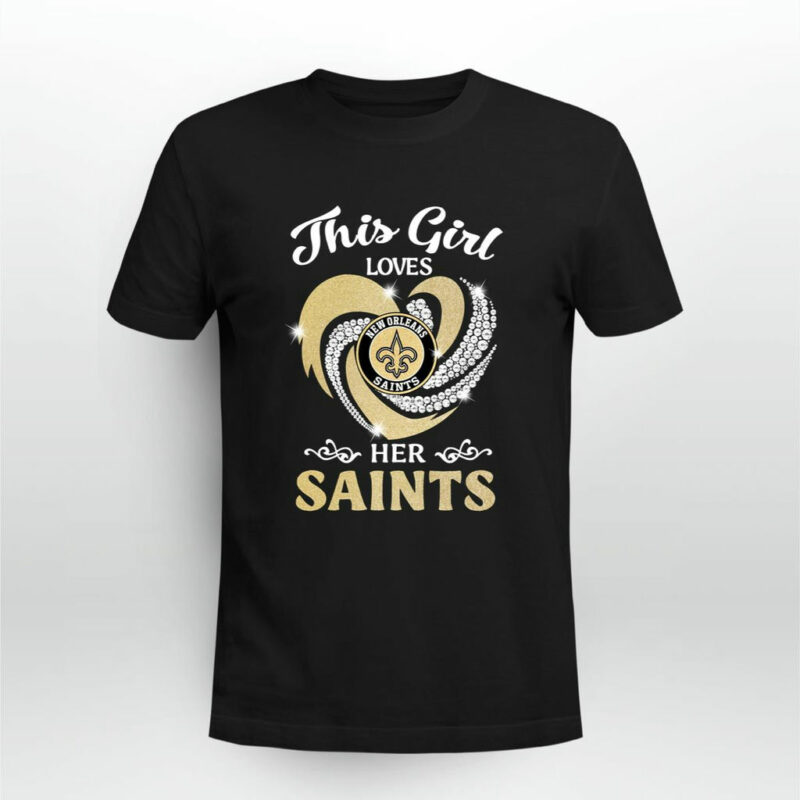 New Orleans Saints Vortex Heart This Girl Loves Her Saints 0 T Shirt