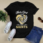 New Orleans Saints Vortex Heart This Girl Loves Her Saints 4 T Shirt