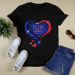 New York Giants Heart Glitter 3 T Shirt