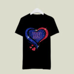 New York Giants Heart Glitter 4 T Shirt