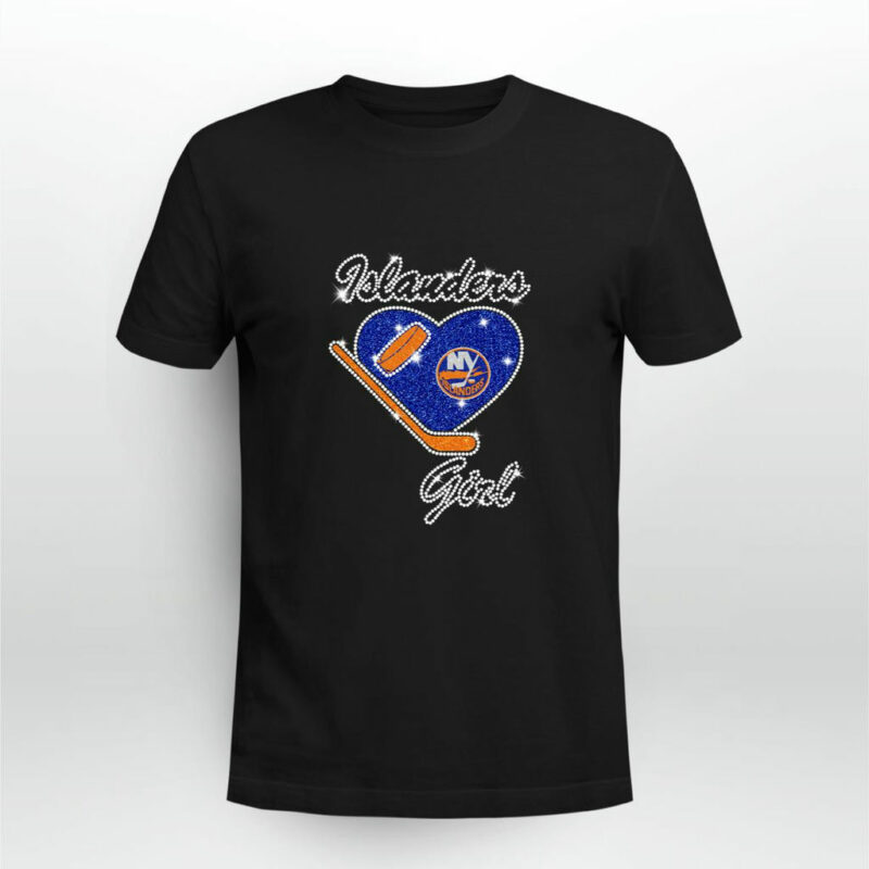 New York Islanders Girl Heart Hockey 0 T Shirt