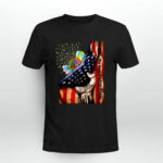 No One Fight ALone Autism Awareness American Flag Daisy 2 T Shirt