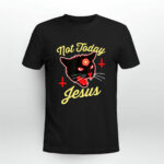Not Today Jesus Hail Satan Satanic Cat Vintage Band 2 T Shirt