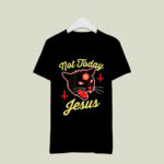 Not Today Jesus Hail Satan Satanic Cat Vintage Band 3 T Shirt