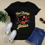 Not Today Jesus Hail Satan Satanic Cat Vintage Band 4 T Shirt