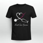 Nurse Breast Cancer Awareness Pink Ribbon Stethoscope Hear 2 T Shirt