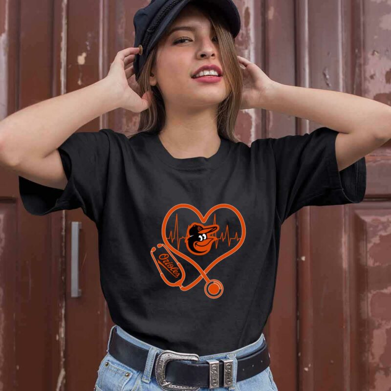 Nurse Heartbeat Love Baltimore Orioles 0 T Shirt