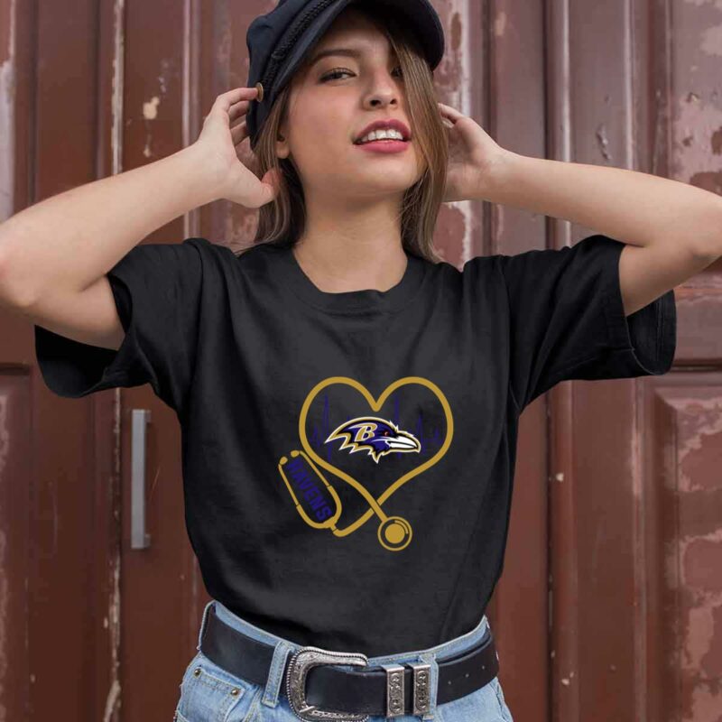 Nurse Heartbeat Love Baltimore Ravens 0 T Shirt