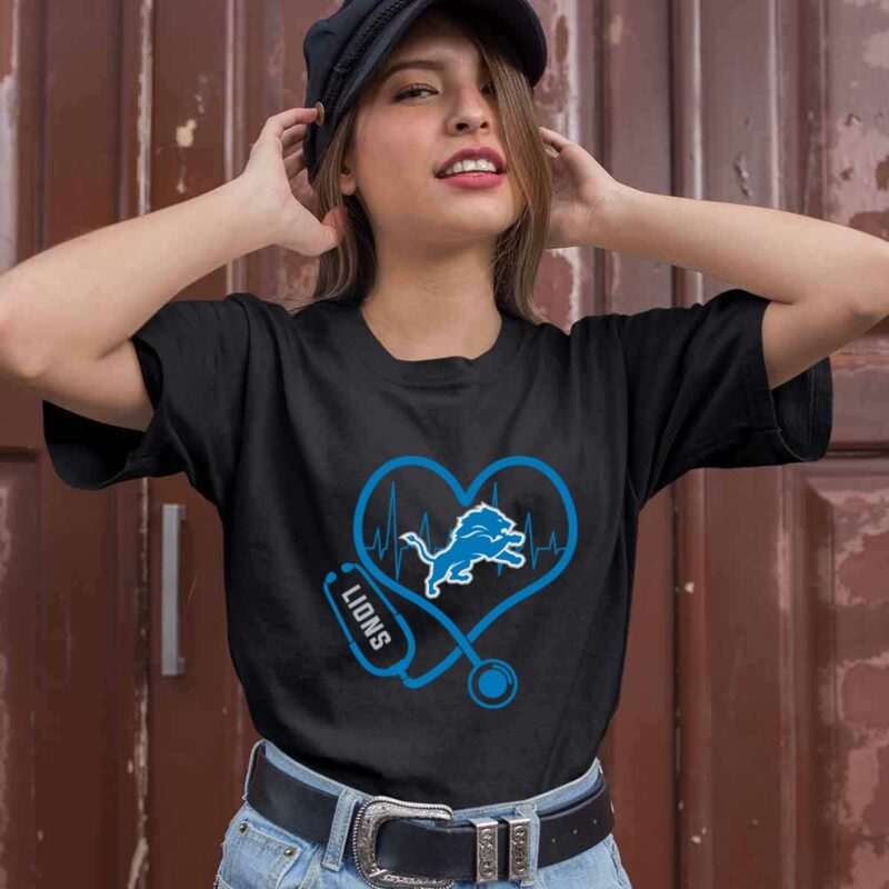 Nurse Heartbeat Love Detroit Lions 0 T Shirt