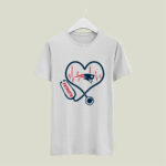 Nurse Heartbeat Love New England Patriots 4 T Shirt