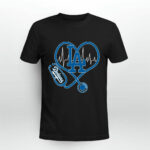 Nurse LA Dodgers Heart 3 T Shirt