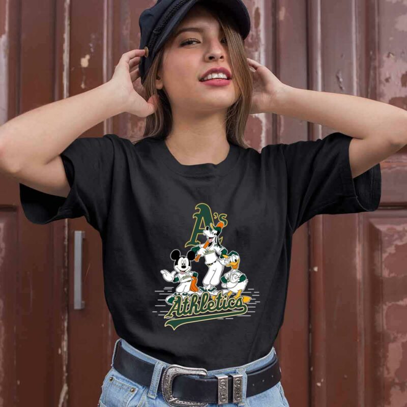 Oakland Athletics Mickey Donald And Goofy Baseball 0 T Shirt