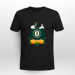 Oakland Athletics Snoopy Pumpkin House 4 T Shirt