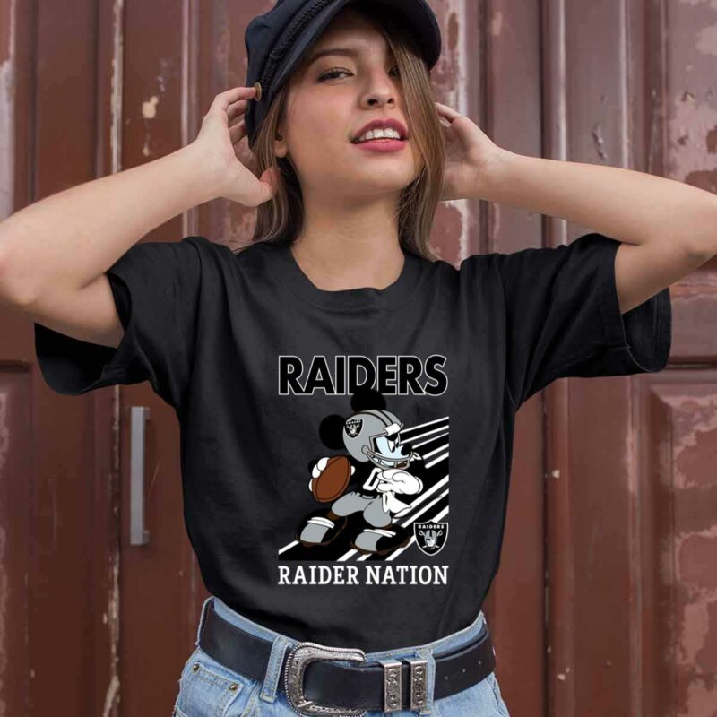 Oakland Raiders Slogan Raider Nation Mickey Mouse 0 T Shirt