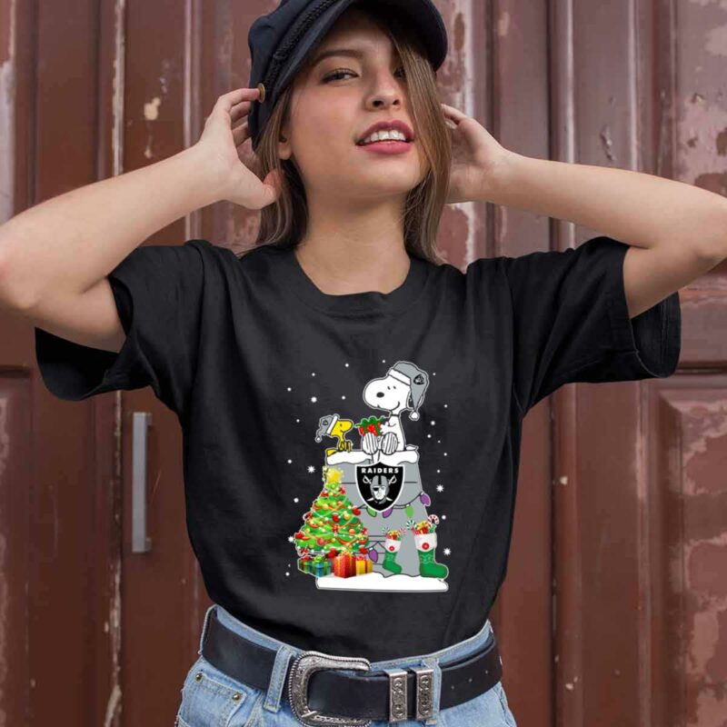 Oakland Raiders Snoopy Woodstock Christmas 0 T Shirt