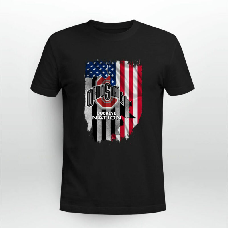 Ohio State Buckeye Nation American Flag Independence Day 0 T Shirt