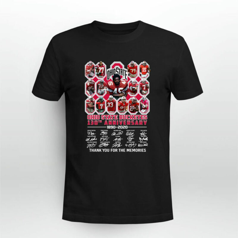 Ohio State Buckeyes 130Th Anniversary 1890 2020 Thank You For The Memories Signatures 0 T Shirt