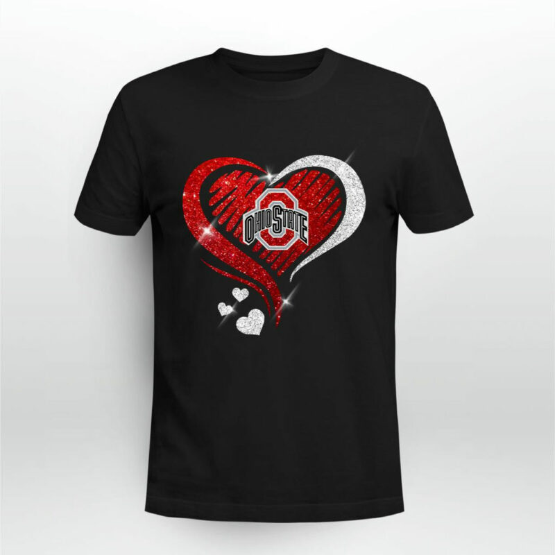 Ohio State Buckeyes Red And White Heart 0 T Shirt