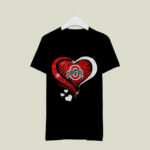 Ohio State Buckeyes Red and White Heart 1 T Shirt