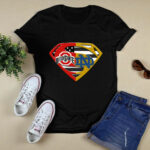Ohio State Buckeyes and Notre Dame Fighting Superman logo 4 T Shirt