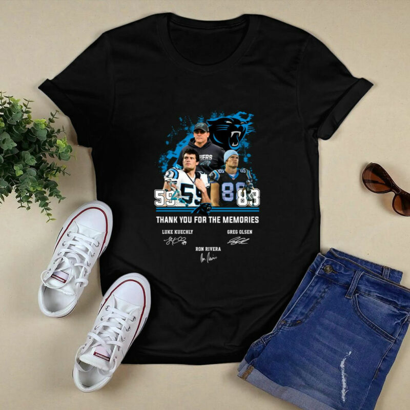 Olsen Kuechly And Ron Rivera Carolina Panthers Thank You For The Memories Signature 0 T Shirt