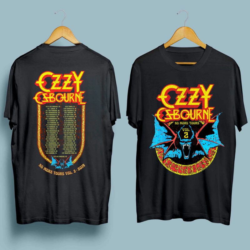 Ozzy Osbourne Bat Circle Front 4 T Shirt
