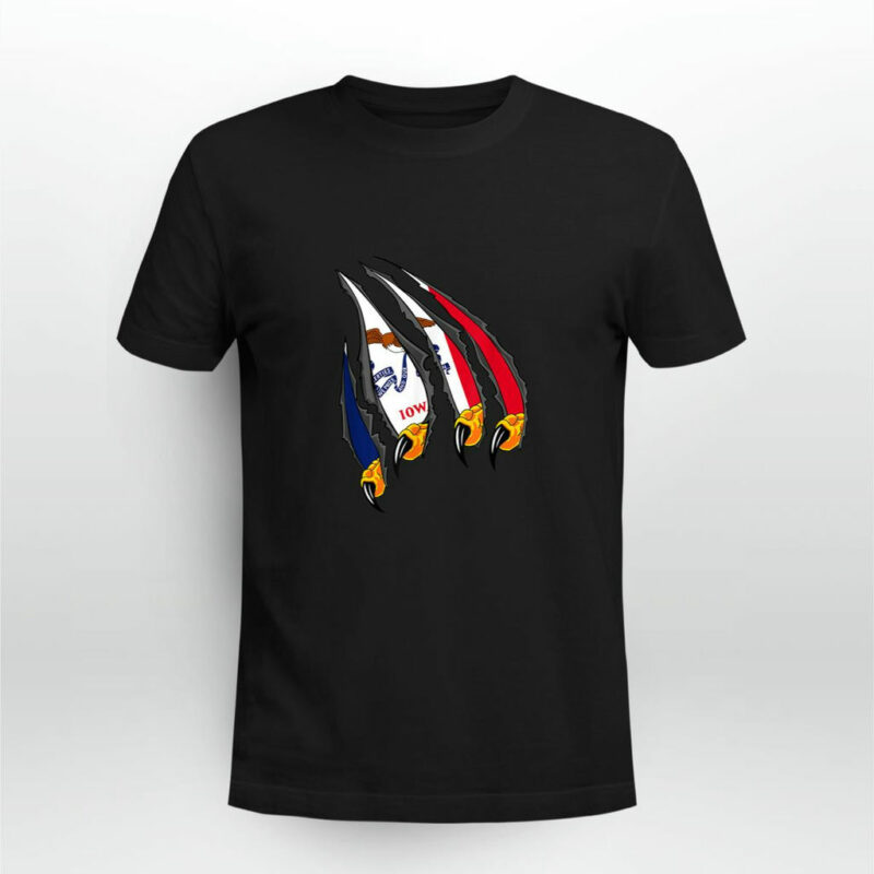 Patriotic American Eagle Claws With Iowa State Flag 0 T Shirt