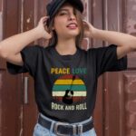 Peace Love Rock And Roll Guitar Retro Vintage 1 T Shirt