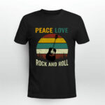 Peace Love Rock And Roll Guitar Retro Vintage 2 T Shirt