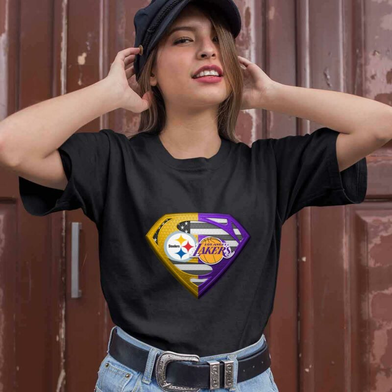 Pittsburgh Steelers And Los Angeles Lakers Superman 0 T Shirt