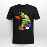 Pittsburgh Steelers Grinch Santa Sitting Baltimore Ravens Toilet Cleveland Browns Cincinnati Bengals 2 T Shirt