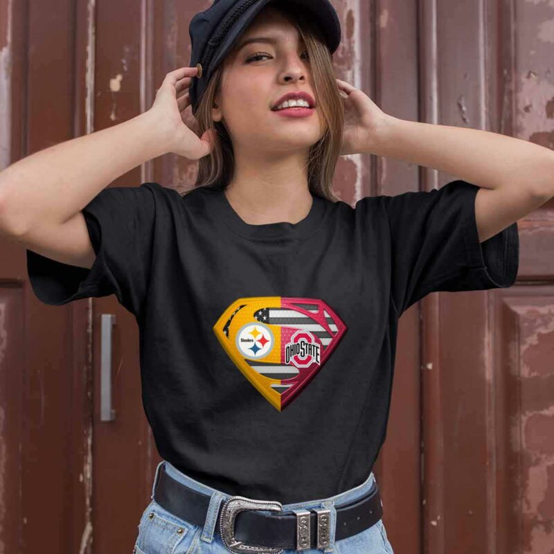 Pittsburgh Steelers And Ohio State Buckeyes Superman 0 T Shirt