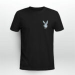 Playboy Bunny White Logo front 2 T Shirt