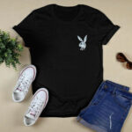 Playboy Bunny White Logo front 3 T Shirt