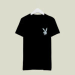 Playboy Bunny White Logo front 4 T Shirt