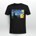 Psyduck Starry Night by Van Gogh Screaming Psyduck Pokemon The Scream Art Funny Psyduck Crewneck 3 T Shirt