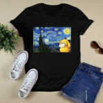 Psyduck Starry Night by Van Gogh Screaming Psyduck Pokemon The Scream Art Funny Psyduck Crewneck 4 T Shirt