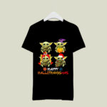 Pumpkin Santa Witch Baby Yoda Happy Hallothanksmas 4 T Shirt
