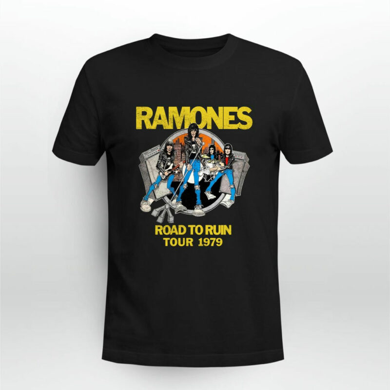Ramones Road To Ruin Tour 1979 Front 4 T Shirt