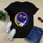 Ravens Football Your Face Football Fan Supporter Grateful Dead 3 T Shirt
