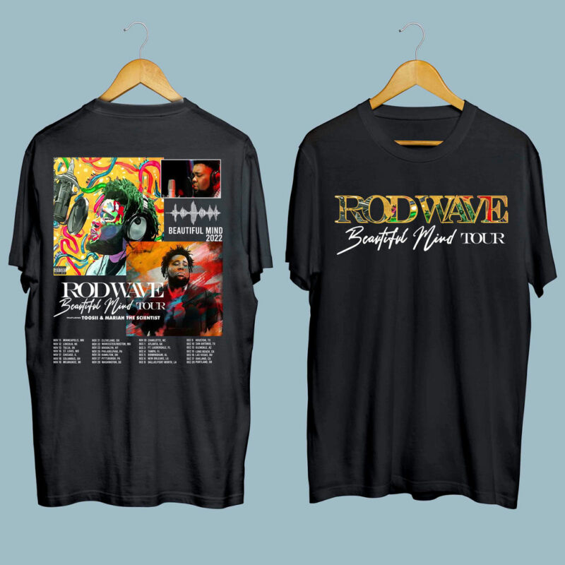 Rod Wave Beautiful Mind 2022 2023 Tour Front 4 T Shirt