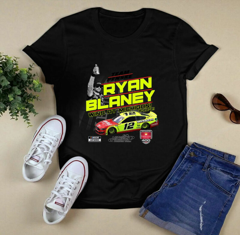 Ryan Blaney Checkered Flag 2021 Firekeepers Casino 400 Race Win 0 T Shirt
