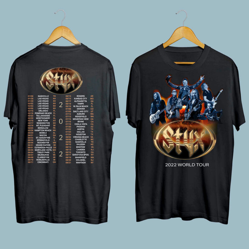 Styx 2022 World Concert Tour Front 4 T Shirt