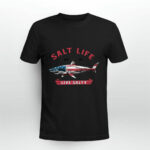 Salt Life Est 03 Live Salty Shark American Flag Happy Independence Day for 4th Of July 1676 T Shirt