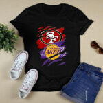 San Francisco 49ers And Los Angeles Lakers 3 T Shirt
