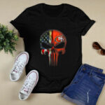 San Francisco 49ers Skull Punisher American Flag 3 T Shirt