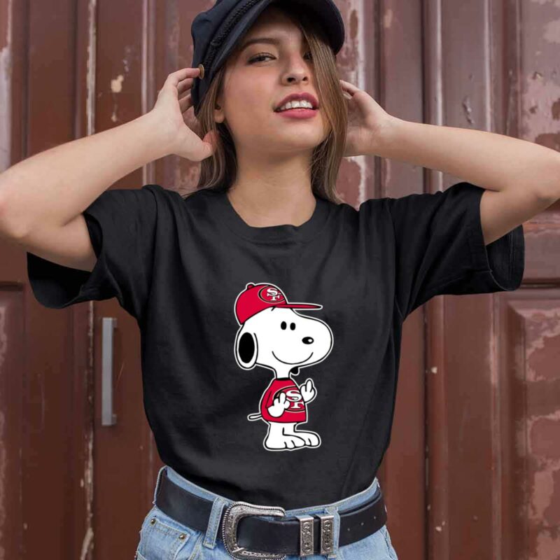 San Francisco 49Ers Snoopy Double Middle Fingers Fck You 0 T Shirt
